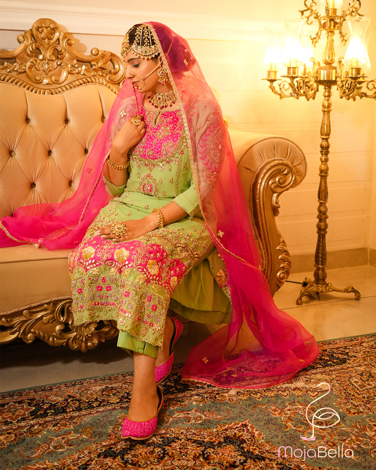 Indian wedding pink mojari