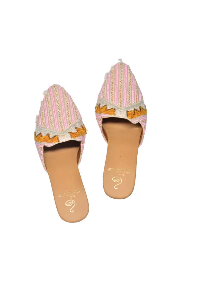 embellished block heel mules