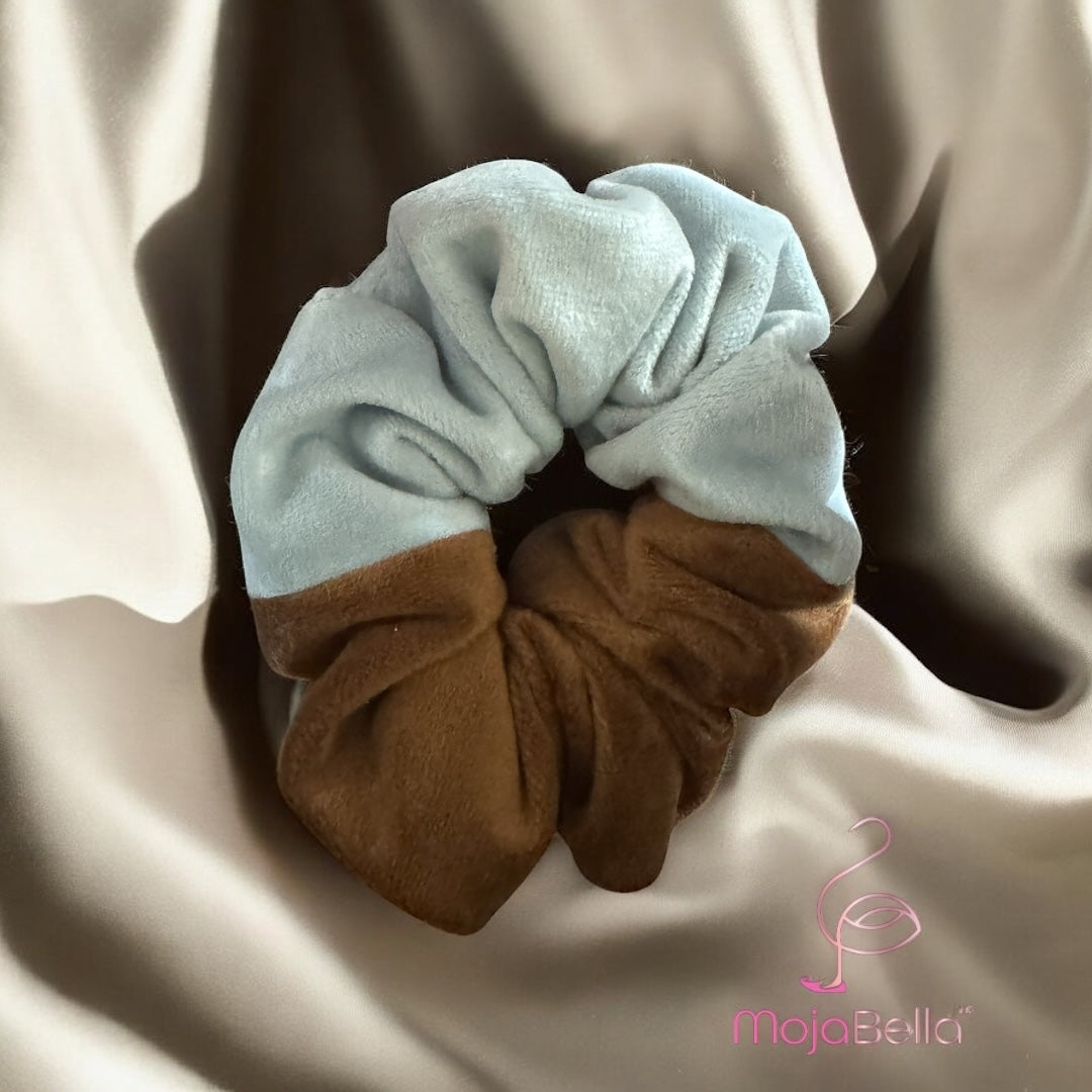 Handmade Dual-Tone Cotton Velvet Scrunchies – Medium