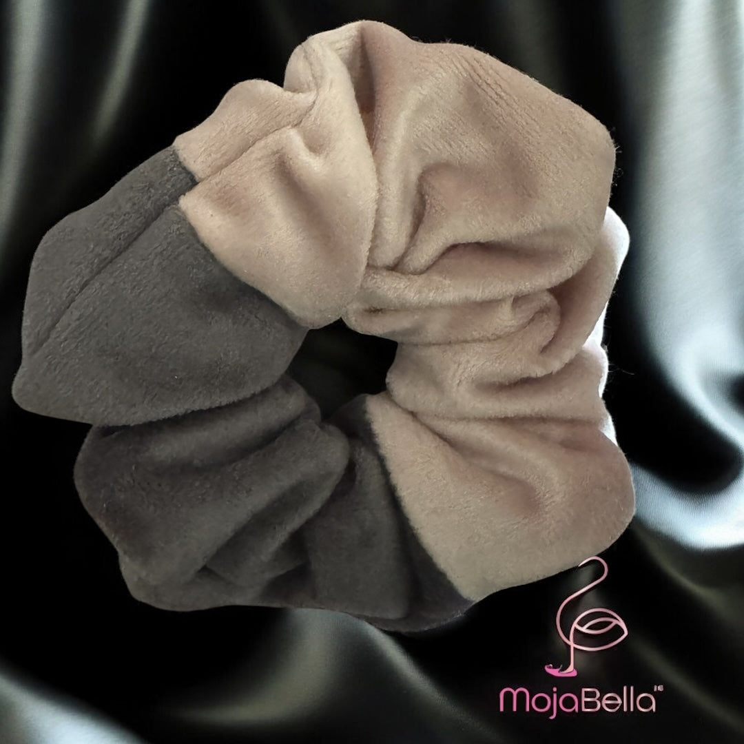 Handmade Dual-Tone Cotton Velvet Scrunchies – Medium