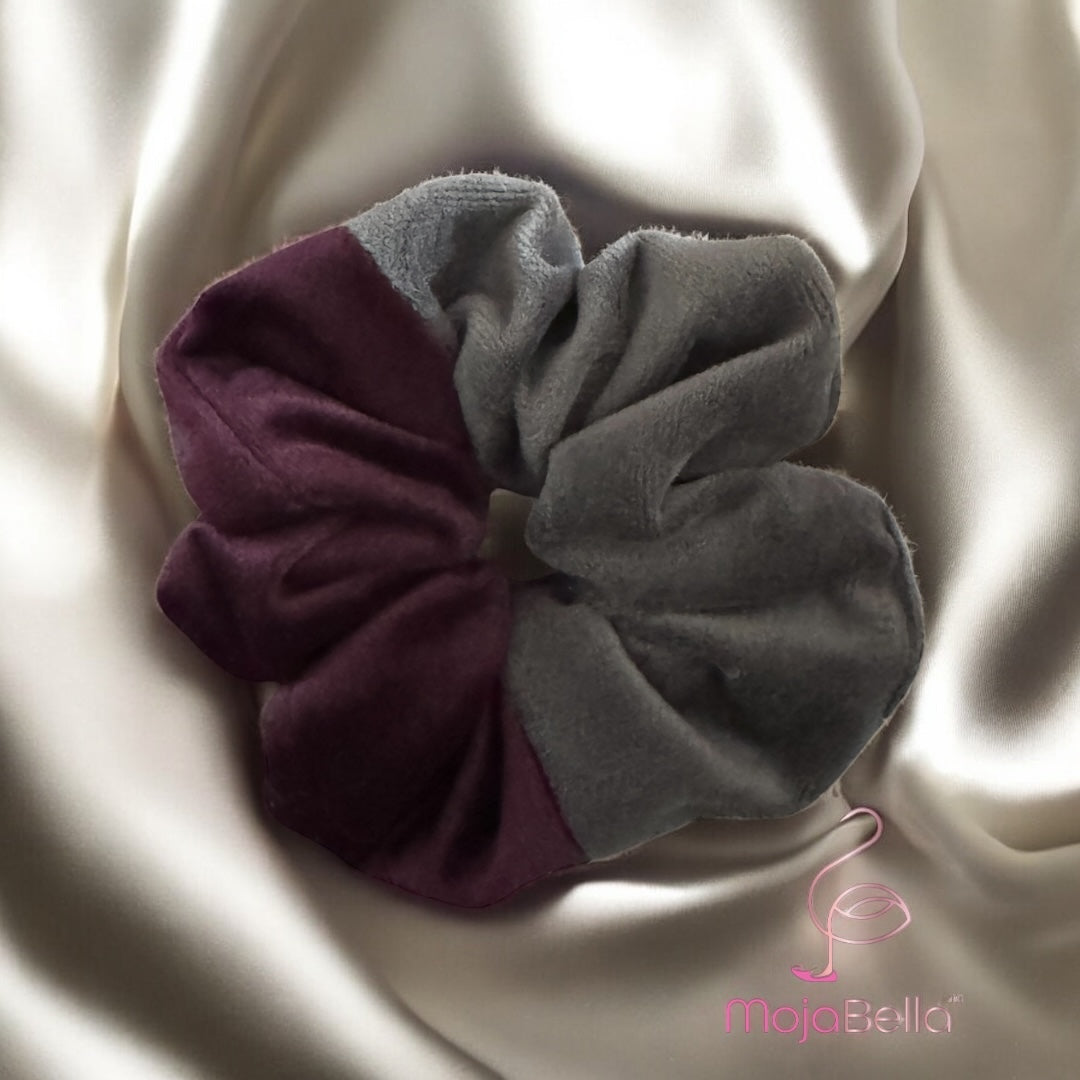 Handmade Dual-Tone Cotton Velvet Scrunchies – Medium