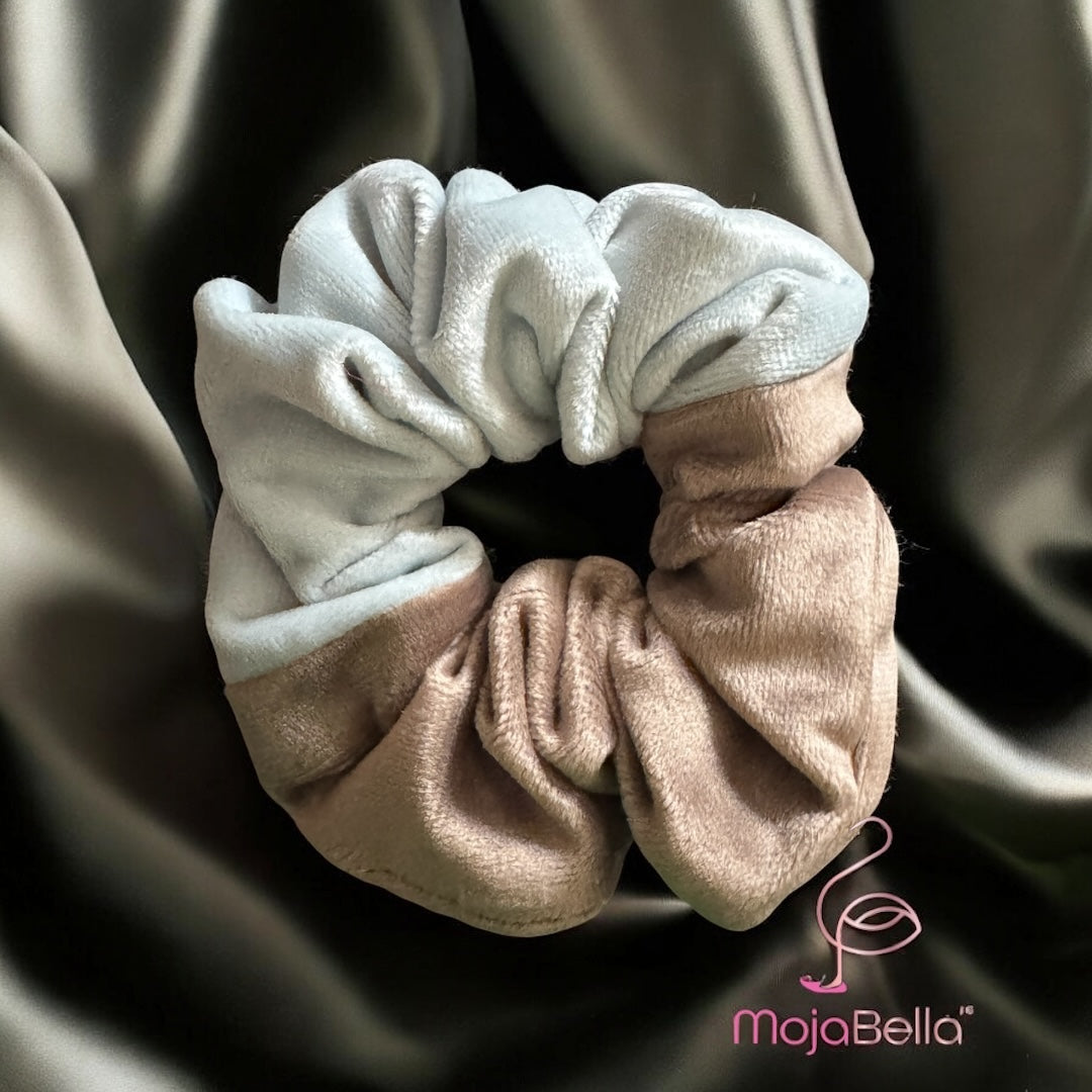 Handmade Dual-Tone Cotton Velvet Scrunchies – Medium