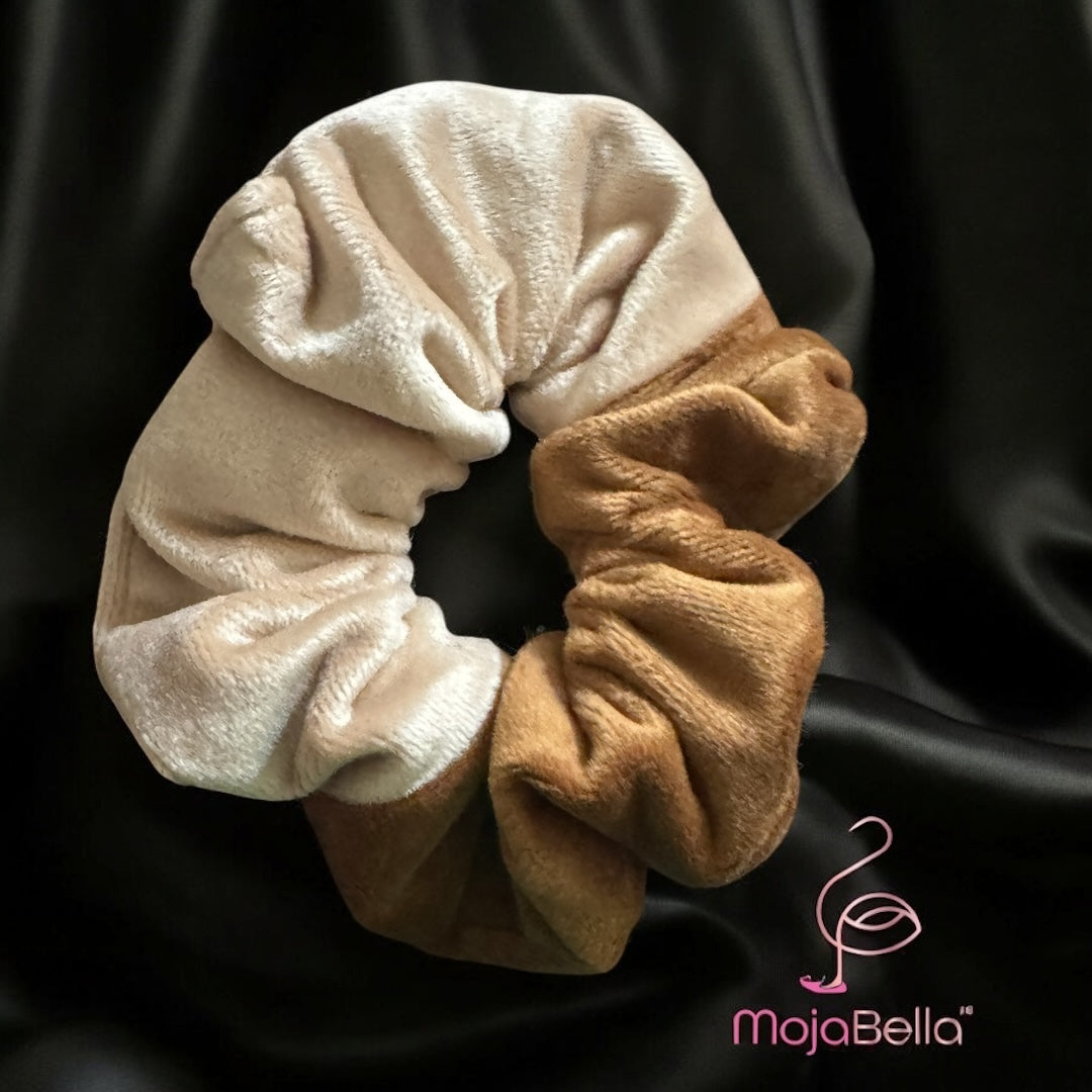 Handmade Dual-Tone Cotton Velvet Scrunchies – Medium