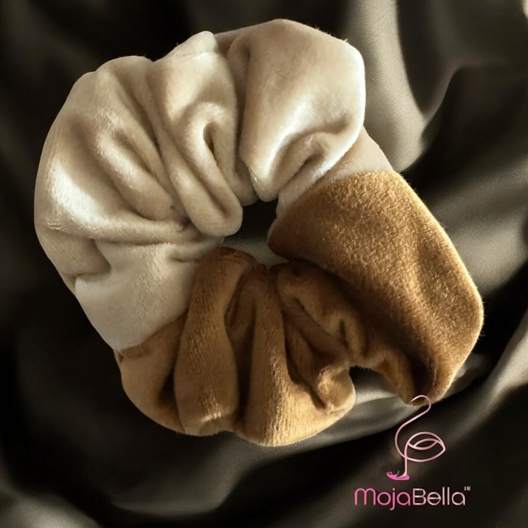 Handmade Dual-Tone Cotton Velvet Scrunchies – Medium
