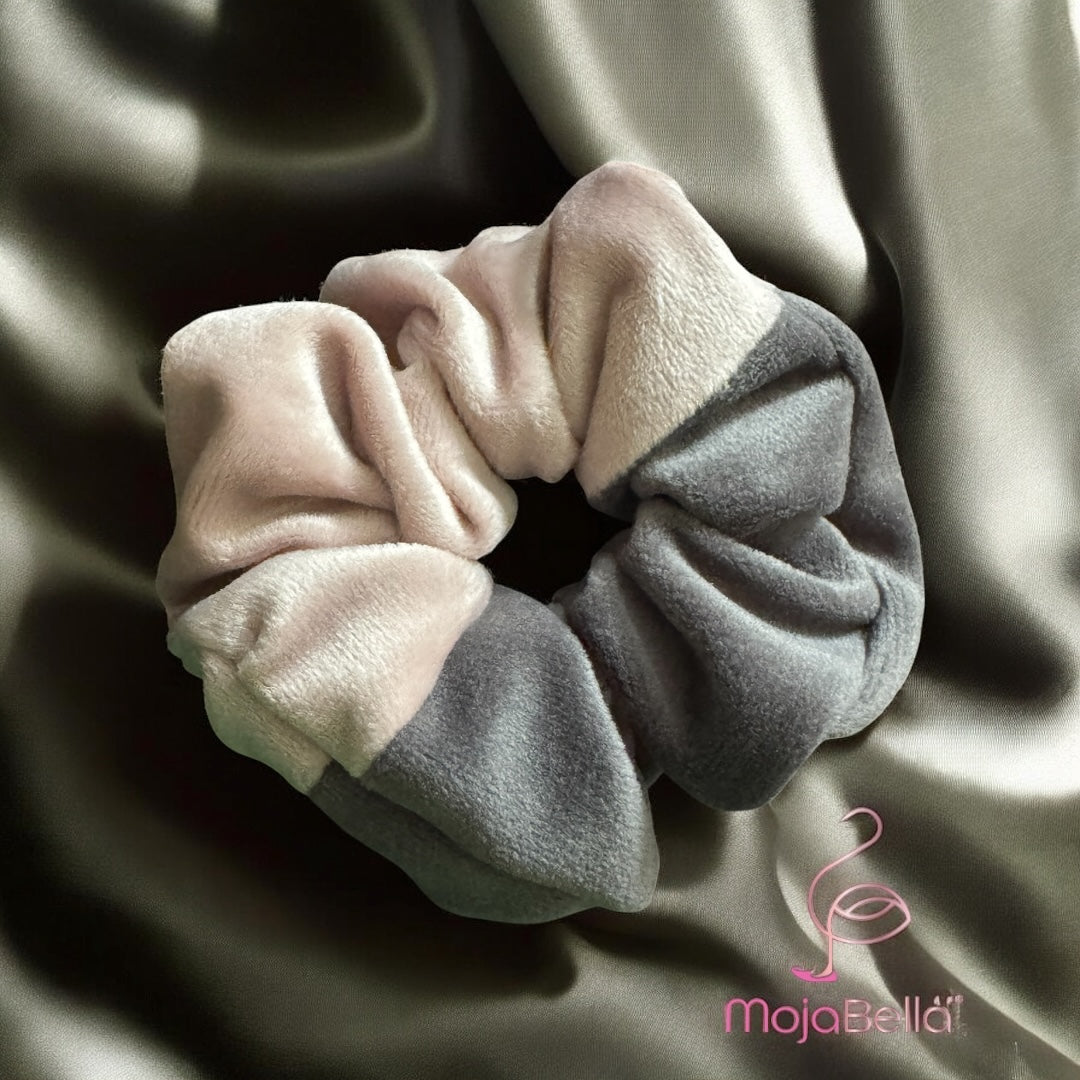 Handmade Dual-Tone Cotton Velvet Scrunchies – Medium