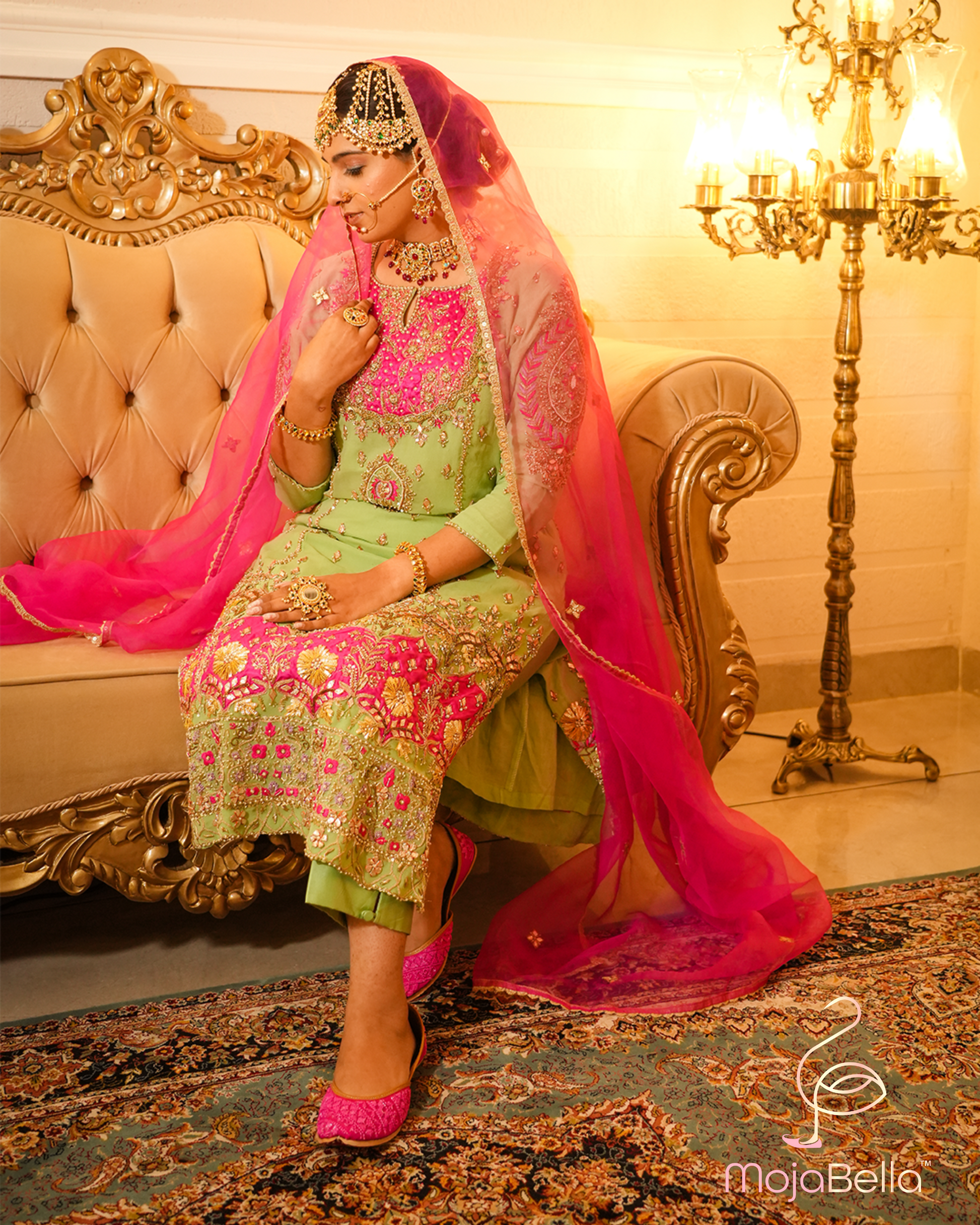 Indian wedding pink mojari 