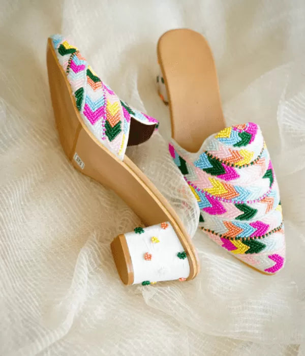 Multi-Color Candy Block Heel Mules