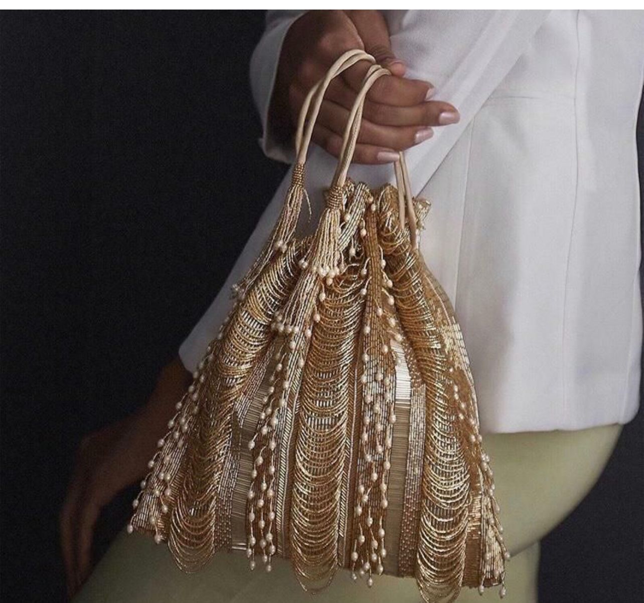 gold pearl bag