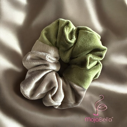 Handmade Dual-Tone Cotton Velvet Scrunchies – Medium