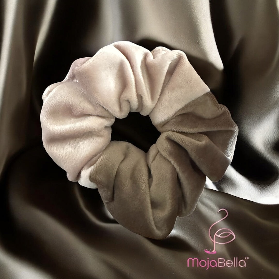 Handmade Dual-Tone Cotton Velvet Scrunchies – Medium