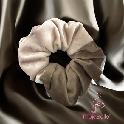 Handmade Dual-Tone Cotton Velvet Scrunchies – Medium