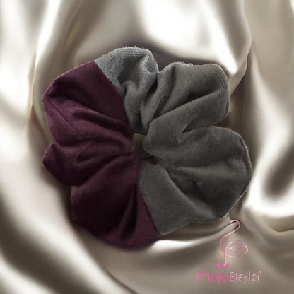 Handmade Dual-Tone Cotton Velvet Scrunchies – Medium