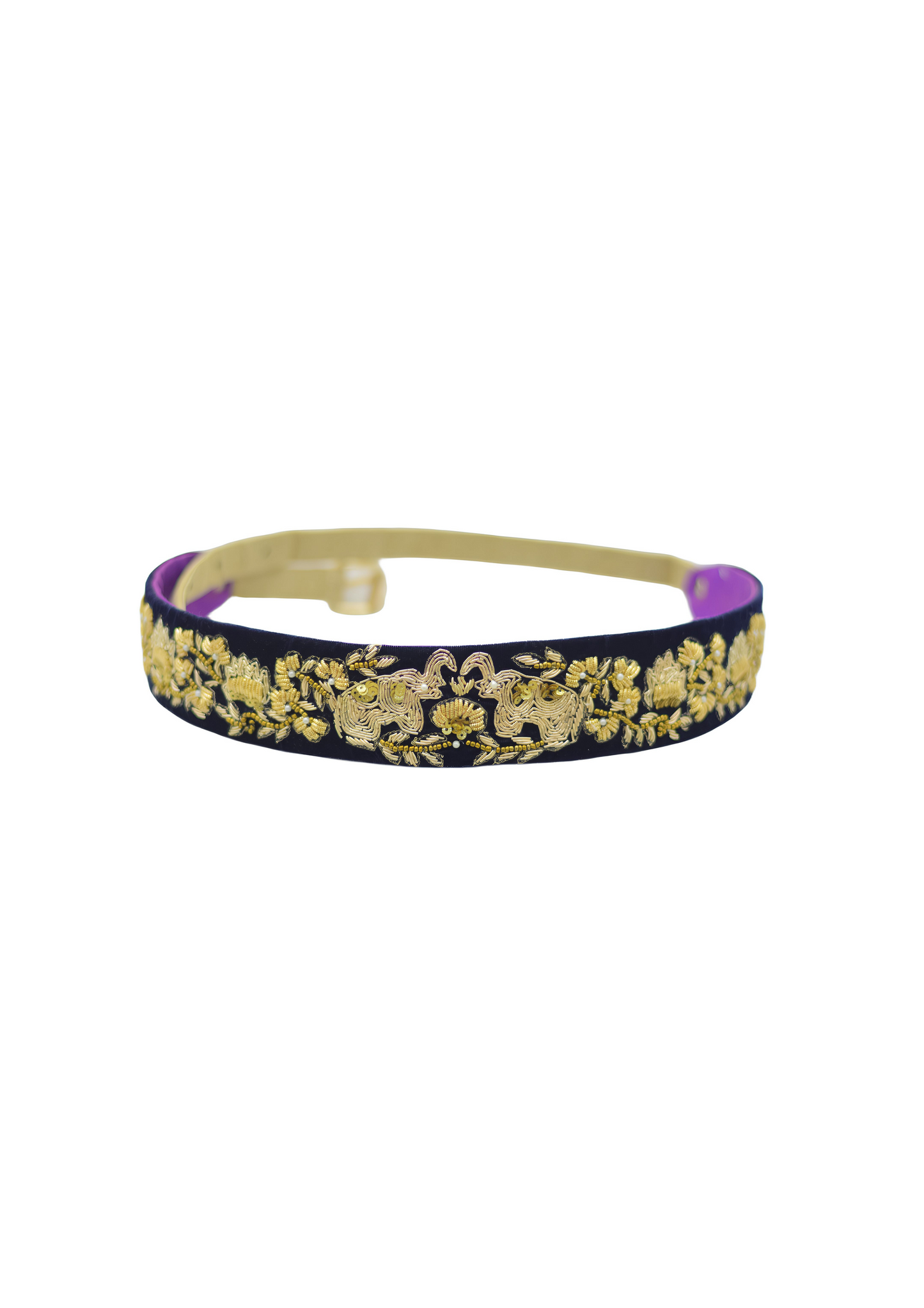 Dark Purple Elephant design Kamarbandh Belt